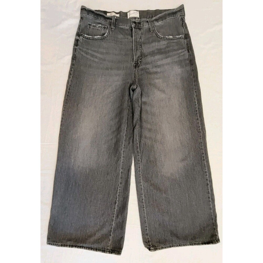 Universal Thread Women’s Black Mid Rise Wide Leg  Denim Destressed Jeans Sz 14R